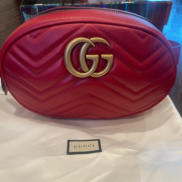 NWT Brand New Gucci GG Marmont Apollo Belt Bag Red Size 85 Women’s - Picture 8 of 16